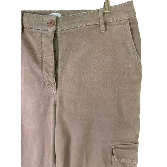 Wilfred Free Modern Cargo Utility Pants Size 10 Stretch Button Fly Tan Chinos Tw - Picture 4 of 10